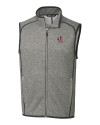 Louisville Cardinals College Vault Cutter & Buck Mainsail Sweater-Knit Mens Big and Tall Full Zip Vest Polished Heather Mannequin Thumbnail Image