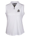 Utah State Aggies College Vault Cutter & Buck Forge Stretch Womens Sleeveless Polo White Mannequin Thumbnail Image