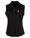 Washington State Cougars College Vault Cutter & Buck Forge Stretch Womens Sleeveless Polo Black Mannequin Thumbnail Image