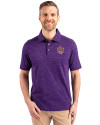 LSU Tigers College Vault Cutter & Buck Advantage Tri-Blend Space Dye Mens Polo Dark College Purple Front Thumbnail Image