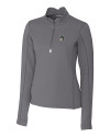 Michigan State Spartans College Vault Cutter & Buck Traverse Stretch Eco Quarter Zip Womens Pullover Elemental Grey Mannequin Thumbnail Image