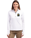 FIU Panthers College Vault Cutter & Buck Traverse Stretch Eco Quarter Zip Womens Pullover White Front Thumbnail Image