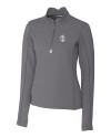Southern Illinois Salukis College Vault Cutter & Buck Traverse Stretch Eco Quarter Zip Womens Pullover Elemental Grey Mannequin Thumbnail Image