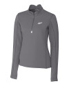 New Mexico State Aggies College Vault Cutter & Buck Traverse Stretch Eco Quarter Zip Womens Pullover Elemental Grey Mannequin Thumbnail Image
