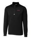 View image 3: Texas Tech Red Raiders College Vault Cutter & Buck Traverse Recycled Smooth Stretch Mens Quarter Zip Pullover Black Mannequin