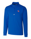 Ole Miss Rebels College Vault Cutter & Buck Traverse Stretch Eco Quarter Zip Mens Pullover Tour Blue Mannequin Thumbnail Image