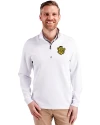 Missouri Tigers College Vault Cutter & Buck Traverse Stretch Eco Quarter Zip Mens Pullover White Front Thumbnail Image