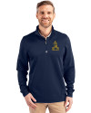 Northern Arizona Lumberjacks College Vault Cutter & Buck Traverse Stretch Eco Quarter Zip Mens Pullover Liberty Navy Front Thumbnail Image