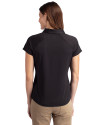 Northwestern Wildcats College Vault Cutter & Buck Forge Stretch Womens Short Sleeve Polo Black Back Thumbnail Image