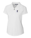 Kansas Jayhawks College Vault Cutter & Buck Forge Stretch Womens Short Sleeve Polo White Mannequin Thumbnail Image