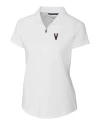 Virginia Hoos College Vault Cutter & Buck Forge Stretch Womens Short Sleeve Polo White Mannequin Thumbnail Image