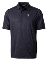Virginia Tech Hokies College Vault Cutter & Buck Pike Double Dot Print Stretch Mens Big and Tall Polo Black Mannequin Thumbnail Image