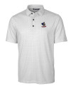Delaware Fightin' Blue Hens College Vault Cutter & Buck Pike Double Dot Print Stretch Mens Big and Tall Polo Charcoal Mannequin Thumbnail Image