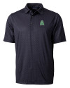 View image 3: Marshall Thundering Herd College Vault Cutter & Buck Pike Double Dot Print Stretch Mens Big and Tall Polo Black Mannequin