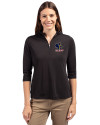 Delaware Fightin' Blue Hens College Vault Cutter & Buck Virtue Eco Pique Recycled Half Zip Pullover Womens Hoodie Black Front Thumbnail Image