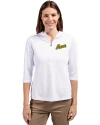 George Mason Patriots College Vault Cutter & Buck Virtue Eco Pique Recycled Half Zip Pullover Womens Hoodie White Front Thumbnail Image