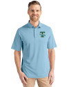 Tulane Green Wave College Vault Cutter & Buck Virtue Eco Pique Recycled Mens Polo Atlas Light Blue Front Thumbnail Image