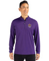 LSU Tigers College Vault Cutter & Buck Virtue Eco Pique Recycled Quarter Zip Mens Pullover College Purple Front Thumbnail Image