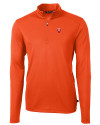 View image 6: Virginia Tech Hokies College Vault Cutter & Buck Virtue Recycled Featherlight Pique Mens Quarter Zip Pullover College Orange Mannequin