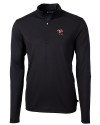 Louisville Cardinals College Vault Cutter & Buck Virtue Eco Pique Recycled Quarter Zip Mens Pullover Black Mannequin Thumbnail Image