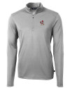 Louisville Cardinals College Vault Cutter & Buck Virtue Eco Pique Recycled Quarter Zip Mens Pullover Polished Medium Gray Mannequin Thumbnail Image