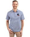 Delaware Fightin' Blue Hens College Vault Cutter & Buck Virtue Eco Pique Stripe Recycled Mens Polo Tour Blue Front Thumbnail Image