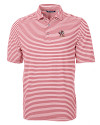 Louisville Cardinals College Vault Cutter & Buck Virtue Eco Pique Stripe Recycled Mens Polo Cardinal Red Mannequin Thumbnail Image
