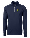 FIU Panthers College Vault Cutter & Buck Adapt Eco Knit Stretch Recycled Mens Big and Tall Quarter Zip Pullover Navy Blue Mannequin Thumbnail Image