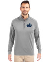 Old Dominion Monarchs College Vault Cutter & Buck Adapt Eco Knit Stretch Recycled Mens Big and Tall Quarter Zip Pullover Polished Medium Gray Front Thumbnail Image