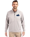 Old Dominion Monarchs College Vault Cutter & Buck Adapt Eco Knit Hybrid Recycled Mens Quarter Zip Polished Medium Gray Front Thumbnail Image