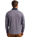 FIU Panthers College Vault Cutter & Buck Adapt Eco Knit Hybrid Recycled Mens Quarter Zip Navy Blue Heather/Navy Blue Back Thumbnail Image