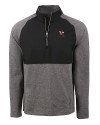 Louisville Cardinals College Vault Cutter & Buck Adapt Eco Knit Hybrid Recycled Mens Quarter Zip Black Heather/Black Mannequin Thumbnail Image