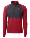 View image 11: Louisville Cardinals College Vault Cutter & Buck Adapt Recycled Soft Knit Stretch Mens Hybrid Quarter Zip Pullover  Cardinal Red/Black Mannequin