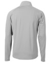 Louisville Cardinals College Vault Cutter & Buck Adapt Eco Knit Hybrid Recycled Mens Quarter Zip Polished Medium Gray Mannequin Back Thumbnail Image