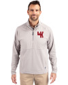 Western Kentucky Hilltoppers College Vault Cutter & Buck Adapt Eco Knit Hybrid Recycled Mens Quarter Zip Polished Medium Gray Front Thumbnail Image