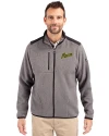 George Mason Patriots College Vault Cutter & Buck Cascade Eco Fleece Mens Full Zip Jacket Elemental Grey/Black Front Thumbnail Image