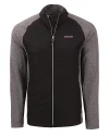 Texas Tech Red Raiders College Vault Cutter & Buck Adapt Eco Knit Hybrid Recycled Mens Big & Tall Full Zip Jacket Black Heather/Black Mannequin Thumbnail Image