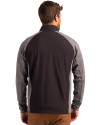 Grambling Tigers College Vault Cutter & Buck Adapt Eco Knit Hybrid Recycled Mens Big & Tall Full Zip Jacket Black Heather/Black Back Thumbnail Image