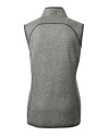Louisville Cardinals College Vault Cutter & Buck Mainsail Sweater Knit Womens Full Zip Vest Polished Heather Mannequin Back Thumbnail Image