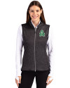 Marshall Thundering Herd College Vault Cutter & Buck Mainsail Sweater Knit Womens Full Zip Vest Charcoal Heather Front Thumbnail Image
