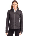 Texas Tech Red Raiders College Vault Cutter & Buck Mainsail Sweater-Knit Womens Full Zip Jacket Charcoal Heather Front Thumbnail Image