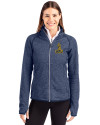 Northern Arizona Lumberjacks College Vault Cutter & Buck Mainsail Sweater-Knit Womens Full Zip Jacket Liberty Navy Heather Front Thumbnail Image