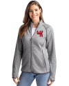 Western Kentucky Hilltoppers College Vault Cutter & Buck Mainsail Sweater-Knit Womens Full Zip Jacket Polished Heather Front Thumbnail Image