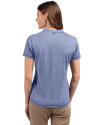 Michigan Wolverines College Vault Cutter & Buck Forge Eco Heathered Stretch Womens Blade Top Indigo Heather Back Thumbnail Image