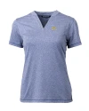 Michigan Wolverines College Vault Cutter & Buck Forge Eco Heathered Stretch Womens Blade Top Indigo Heather Mannequin Thumbnail Image