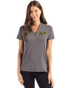 George Mason Patriots College Vault Cutter & Buck Forge Eco Heathered Stretch Womens Blade Top Dark Black Heather Front Thumbnail Image