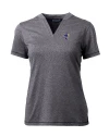 Kansas Jayhawks College Vault Cutter & Buck Forge Eco Heathered Stretch Womens Blade Top Charcoal Heather Mannequin Thumbnail Image