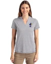 Kansas Jayhawks College Vault Cutter & Buck Forge Eco Heathered Stretch Womens Blade Top Polished Heather Front Thumbnail Image