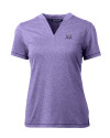 Northwestern Wildcats College Vault Cutter & Buck Forge Eco Heathered Stretch Womens Blade Top College Purple Heather Mannequin Thumbnail Image