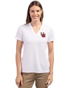 Ole Miss Rebels College Vault Cutter & Buck Forge Eco Heathered Stretch Womens Blade Top White Front Thumbnail Image